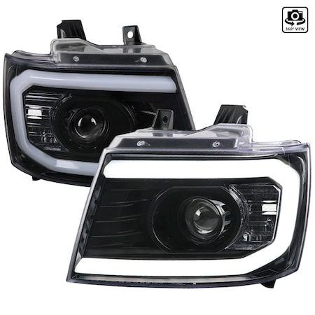 Spec-D Tuning Chevy Avalanche Projector Headlights 2007-2013 2LHP-AVA07BK-G2-TM